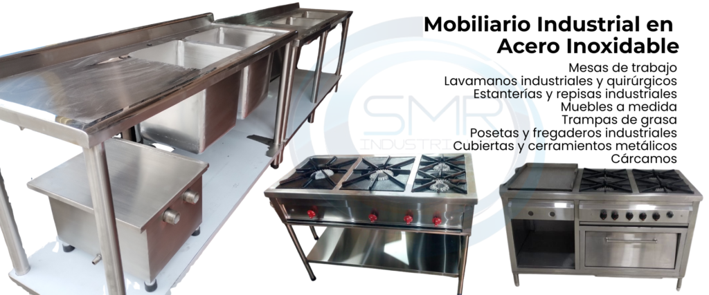 Mobiliario industrial en acero inoxidable para la industria farmaceutica, de alimentos e industrial